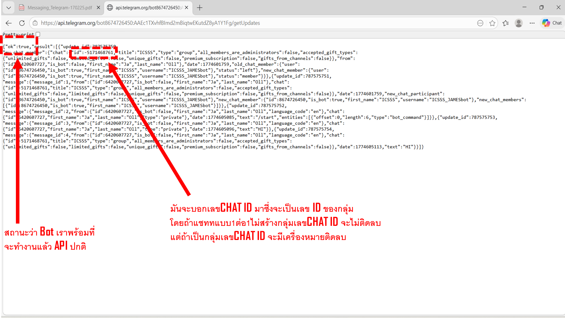 Slide 39: อ่าน Chat ID